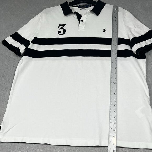 Polo Ralph Lauren Polo Shirt #3 Men’s Size XL Slim Custom Fit White Short Sleeve - Picture 7 of 13